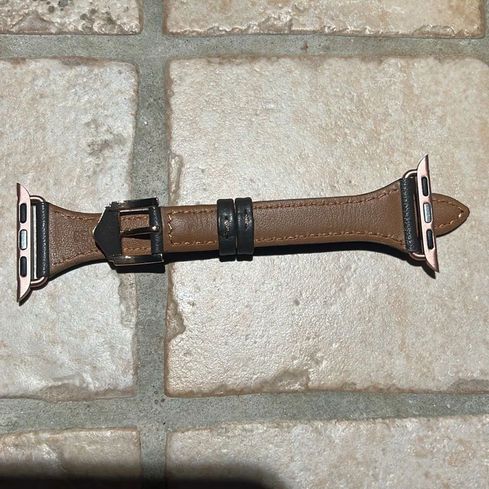 Brown leather Apple Watch band